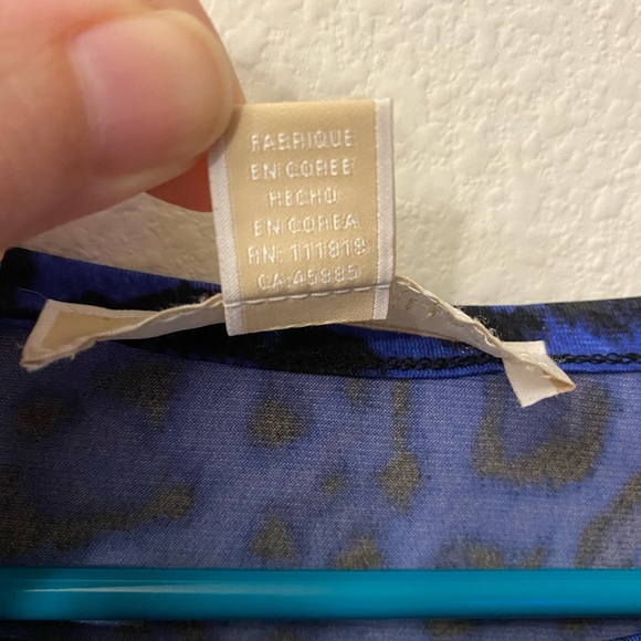 Micheal by Michael Kors blue animal print dress. Size Large. Long sleeve - Picture 6 of 8